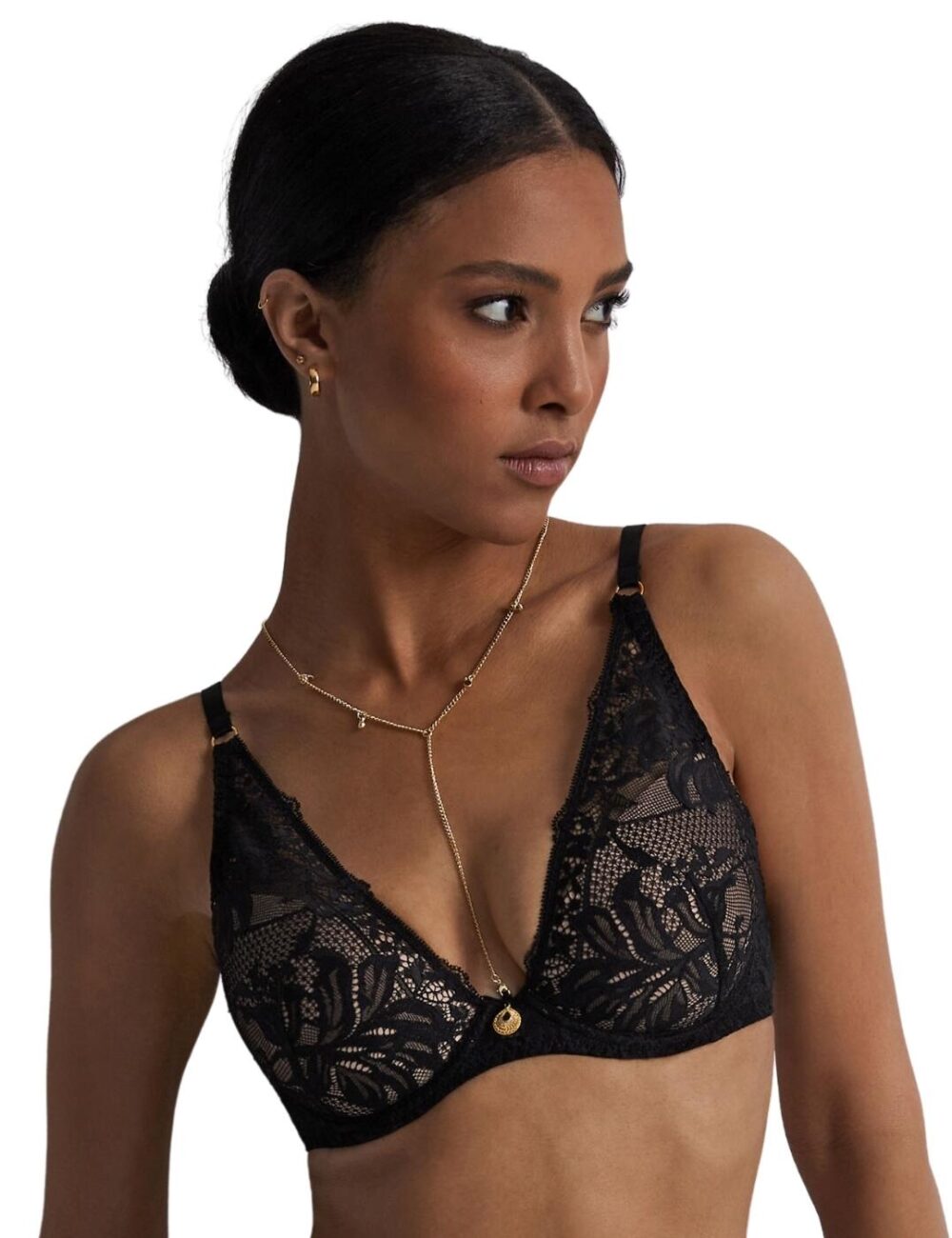 Aubade Gold Pleasure Plunge Bra - Black Light - 34B