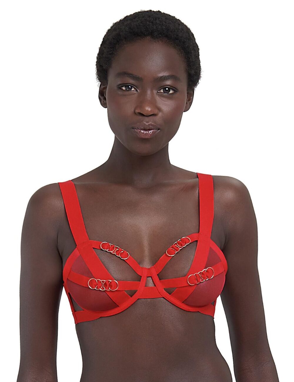 Bluebella Orion Half Cup Bra - Red - 30B