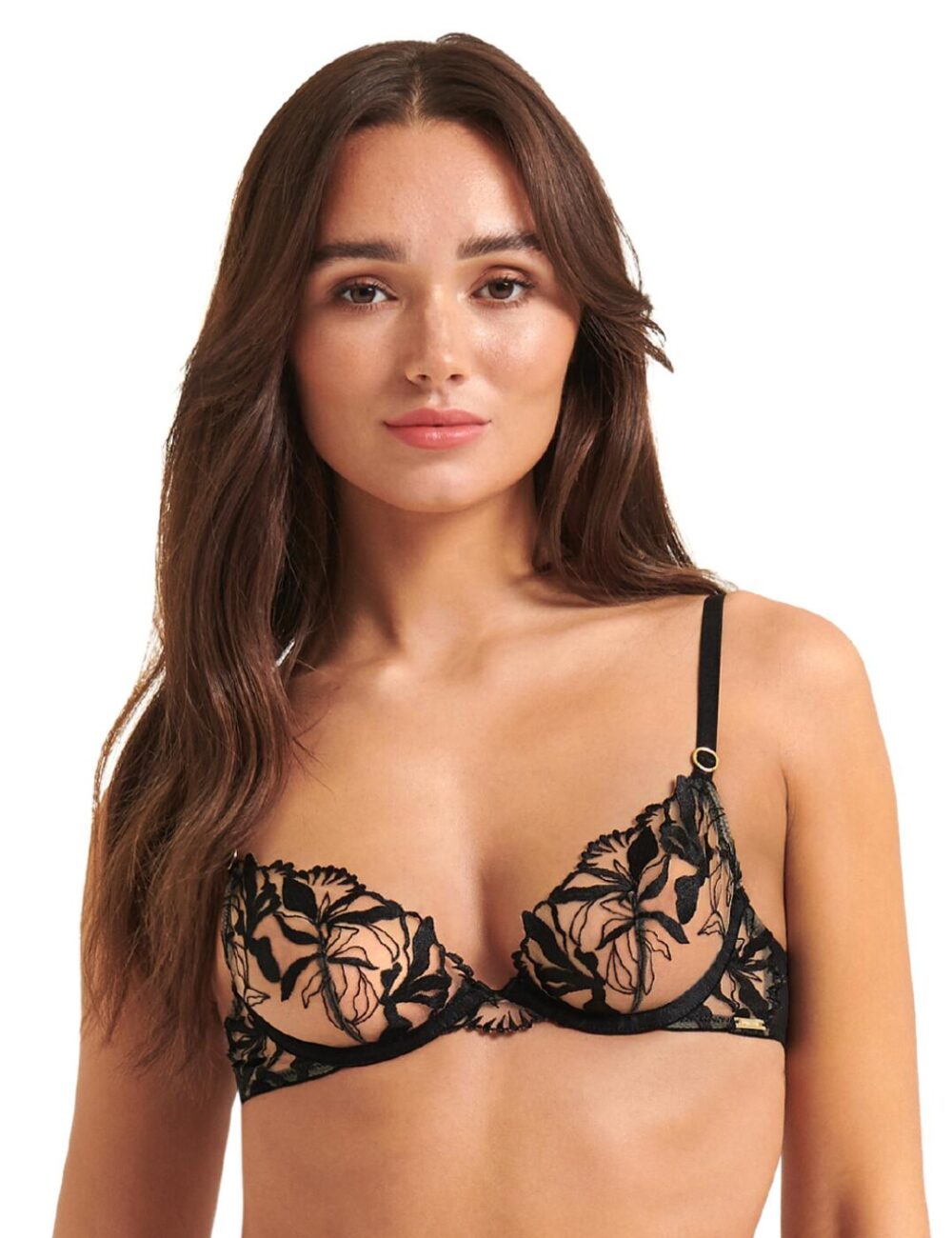 Bluebella Persephone Plunge Bra - Sheer/Black