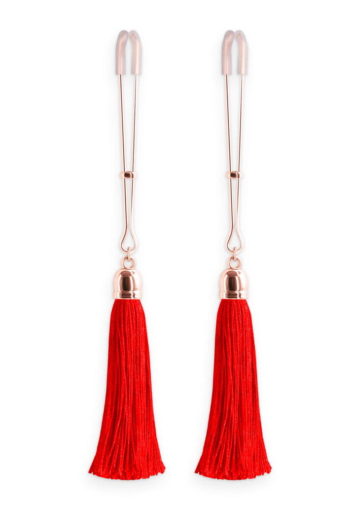 Bound Nipple Clamps Red Tassel