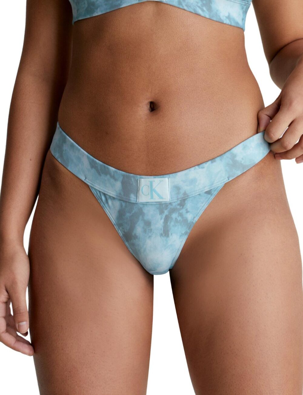 Calvin Klein CK Authentic Brazilian Bikini Brief - Tie Dye Blue - XS - 8