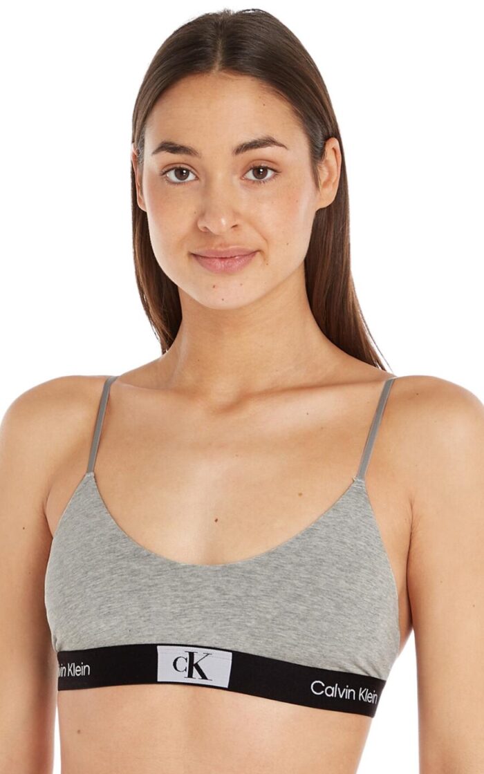 Calvin Klein CK1996 Unlined Bralette - Grey Heather - L - 14