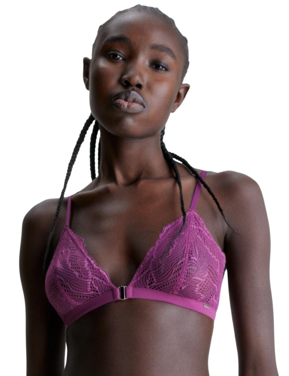 Calvin Klein Geo Lace Triangle Bra - Amethyst - XS - 8