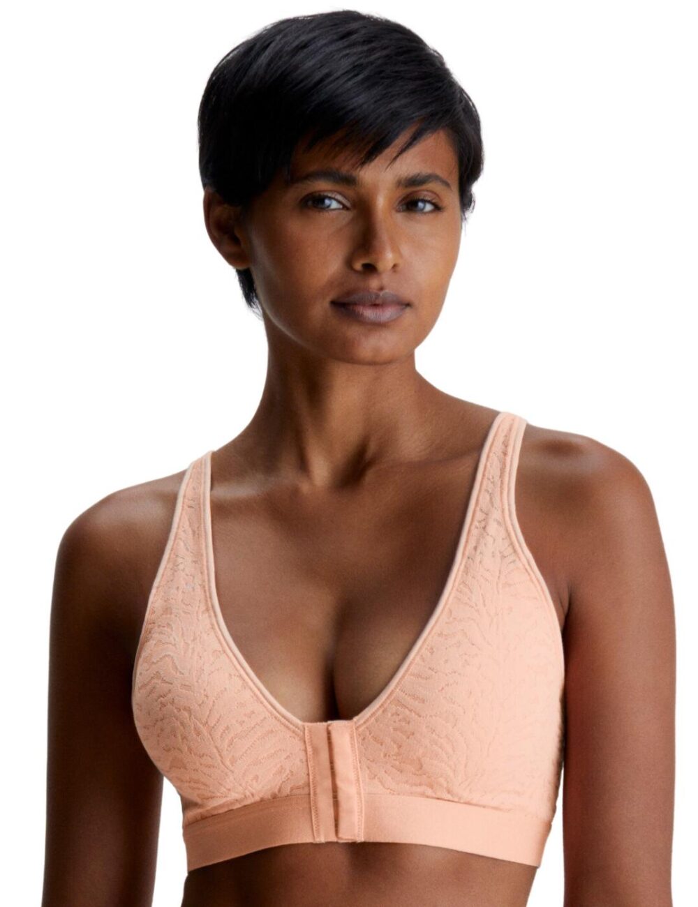 Calvin Klein Lace Recovery Bralette - Stone Grey - L - 14