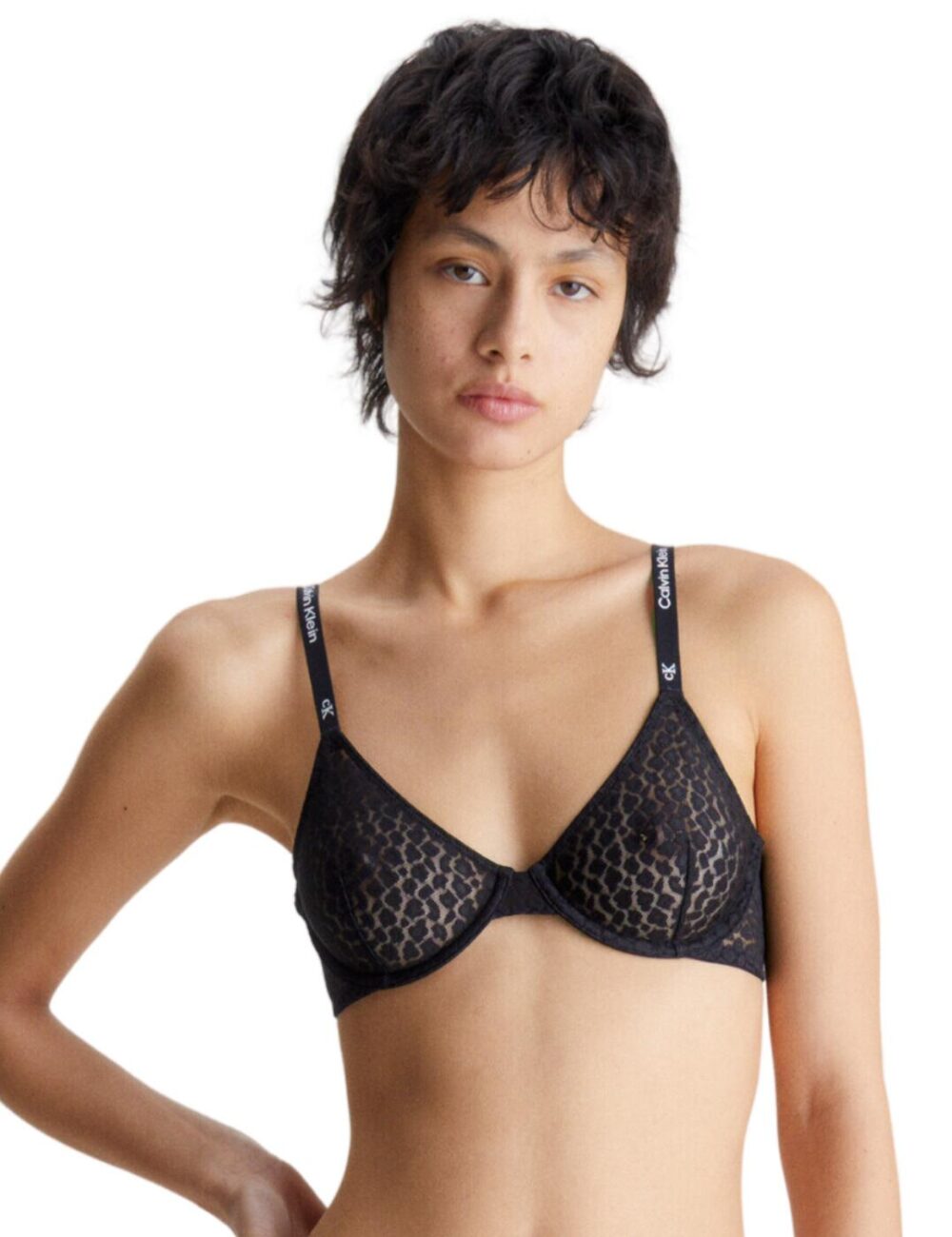Calvin Klein Lace Unlined Demi Bra - Black - 34D