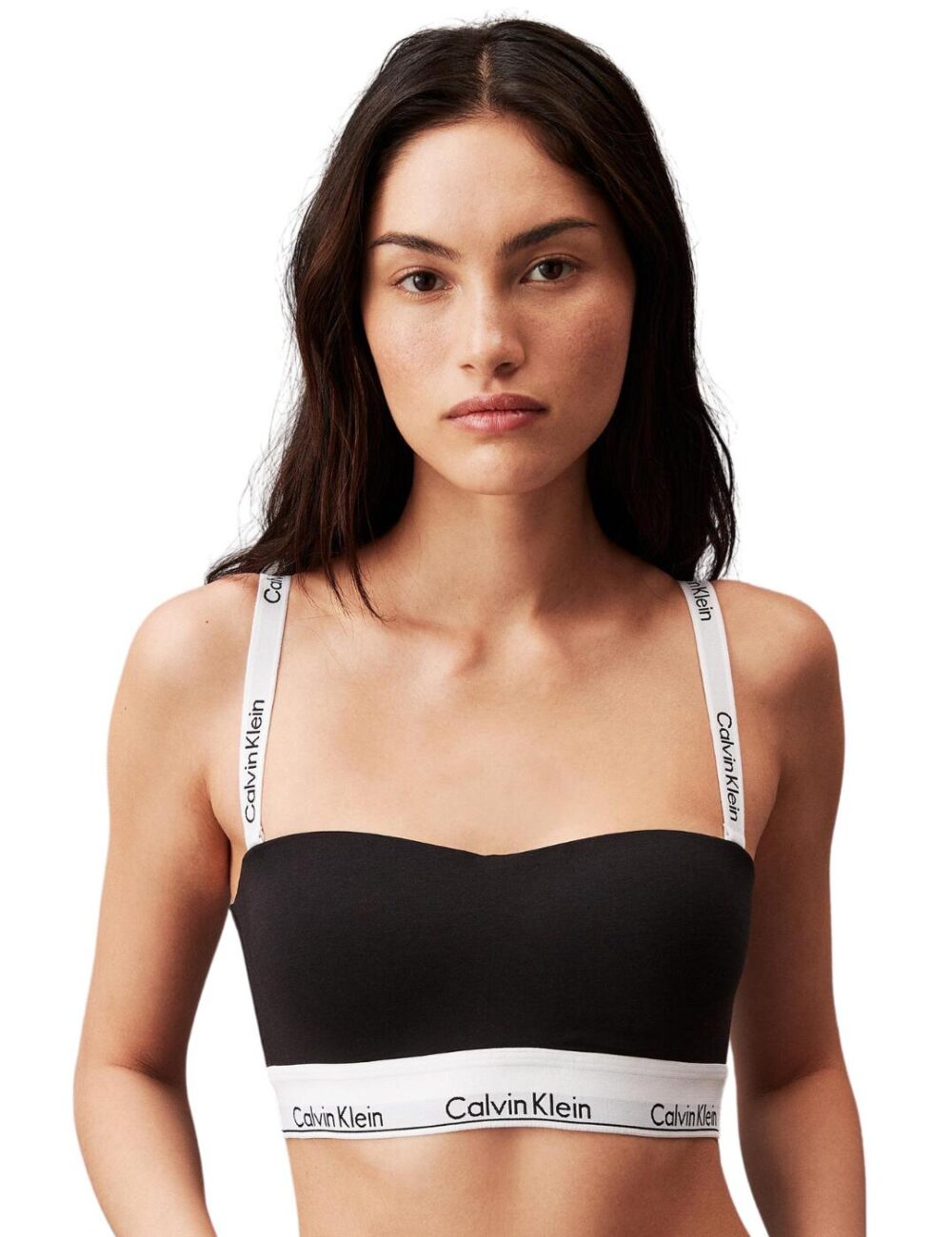 Calvin Klein Modern Cotton Lightly Lined Bandeau Bra - Black - L - 14