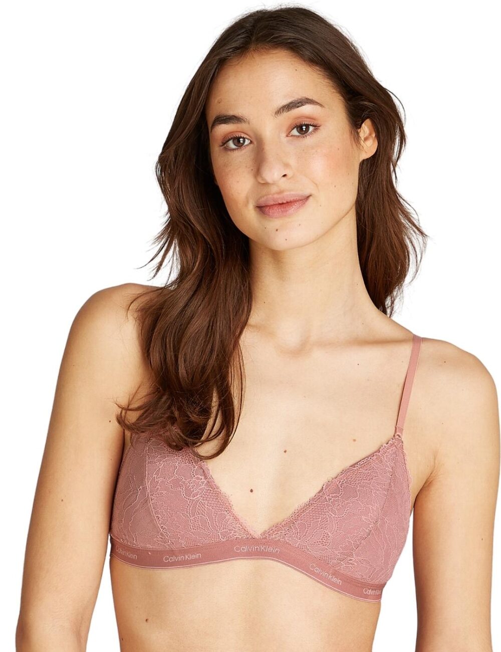 Calvin Klein Modern Lace Lined Triangle Bra - Red Grape - S - 10