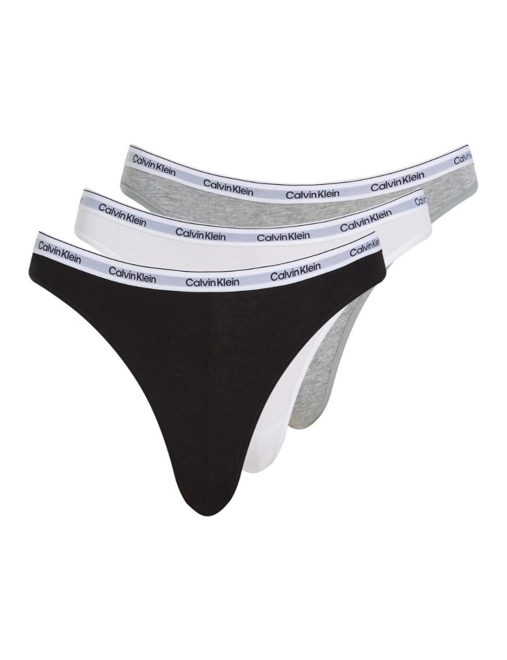 Calvin Klein Modern Logo Bikini Brief 3 Pack - Black/ White/ Grey Heather - L - 14