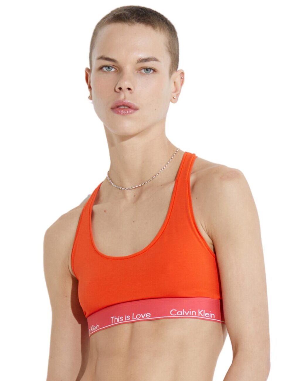 Calvin Klein Pride Unlined Bralette - Cherry Tomato - XS - 8