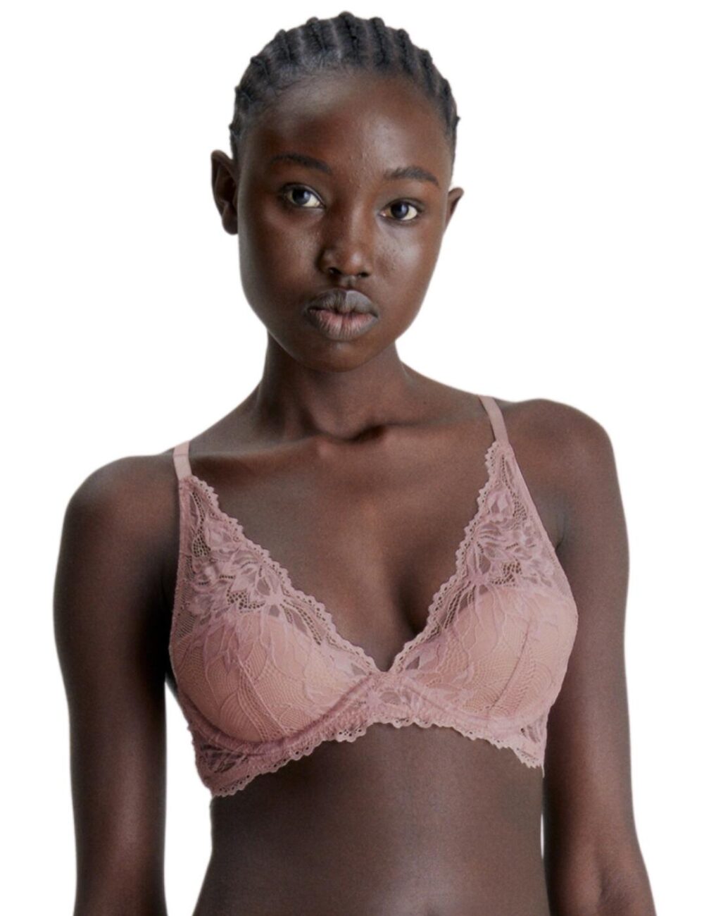 Calvin Klein Seductive Comfort Plunge Bra - Woodrose - 32B