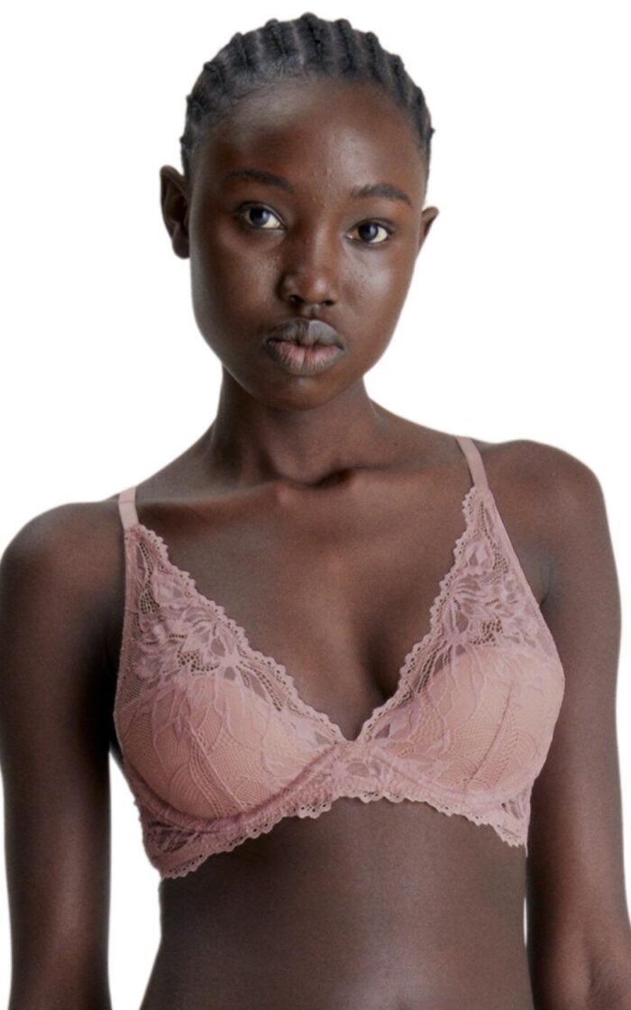 Calvin Klein Seductive Comfort Plunge Bra - Woodrose - 32B