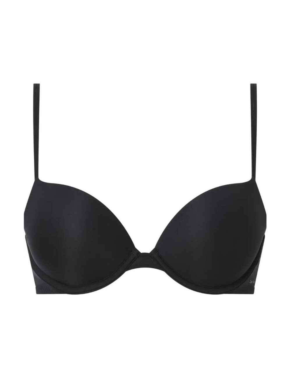 Calvin Klein Sheer Marquisette Push Up Plunge Bra - Black - 32A