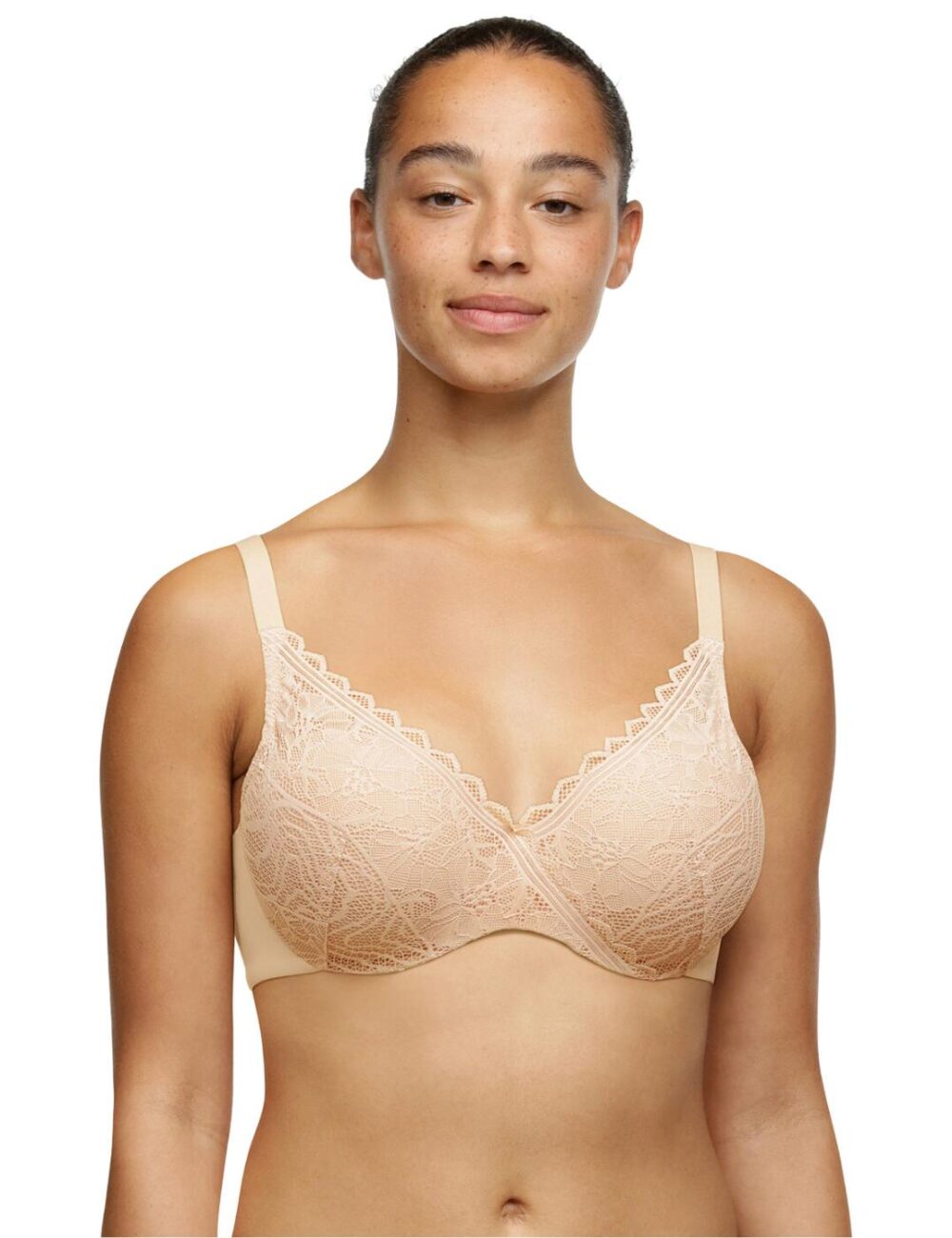 Chantelle Floral Touch T Shirt Bra - Golden Beige - 32DD