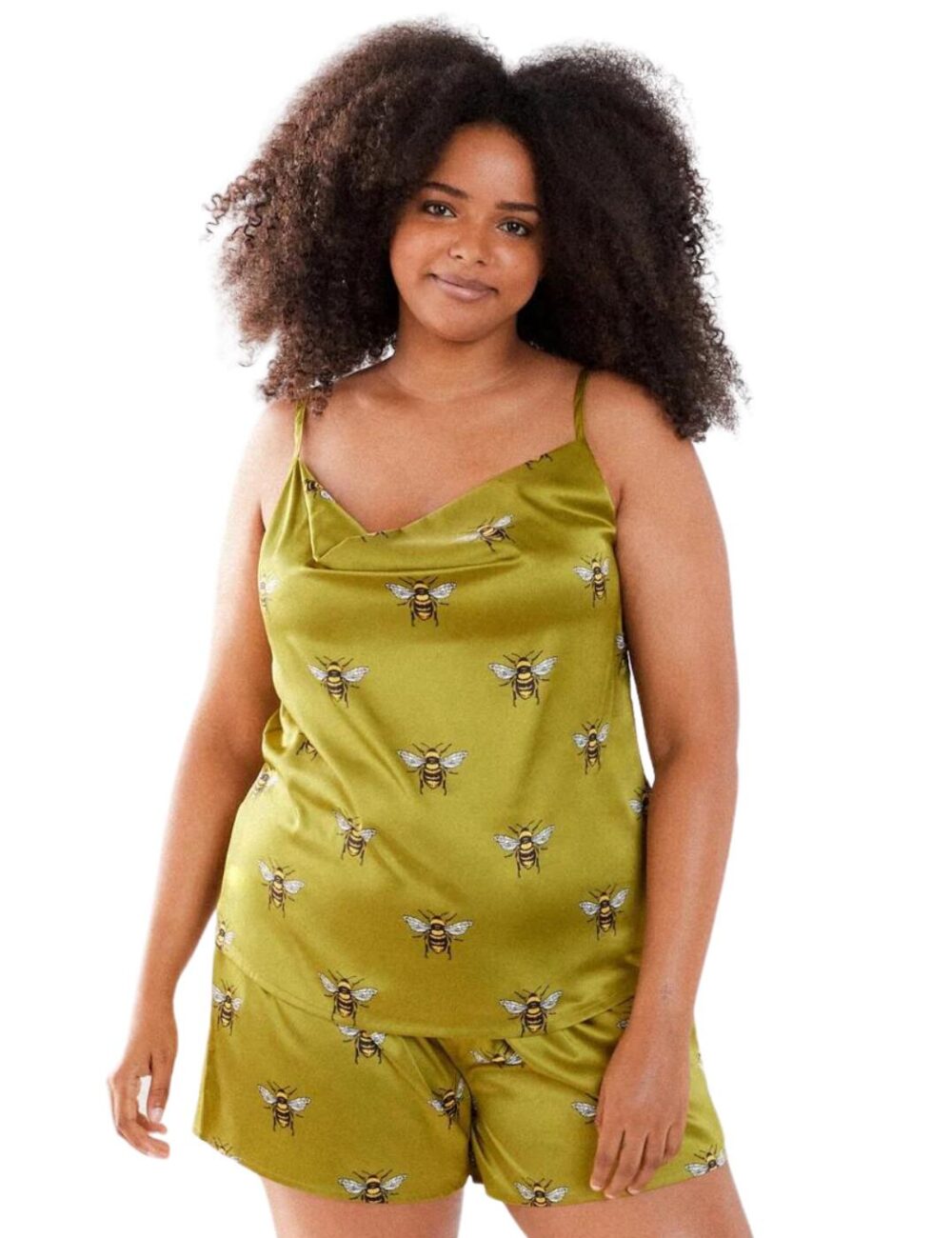 Chelsea Peers Short Cami Pyjama Set - Olive Bee - 7XL - 28