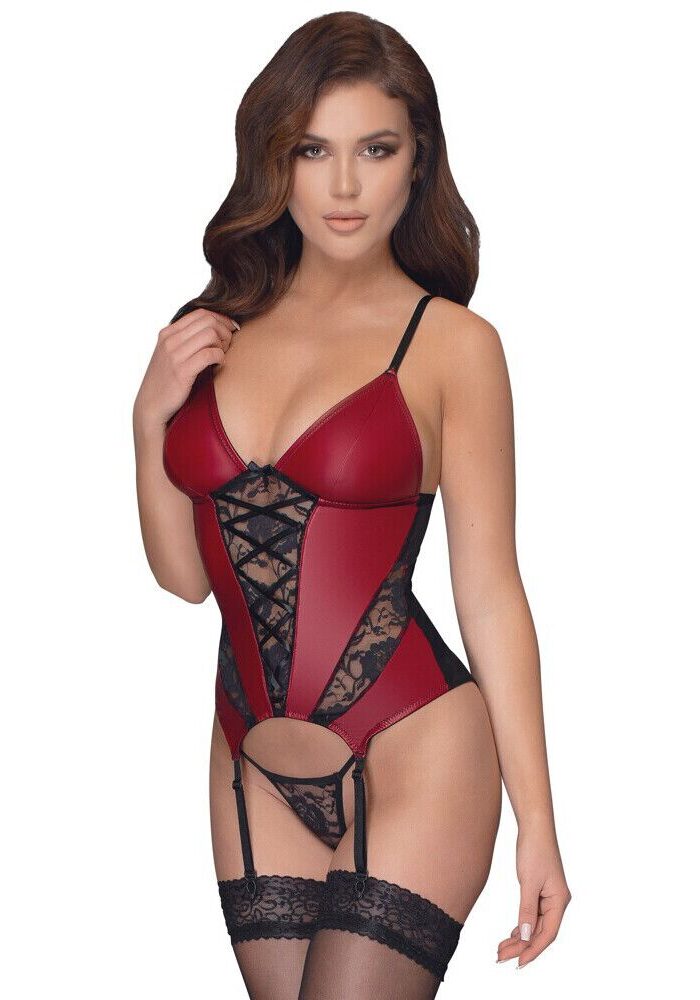Cottelli Basque and Thong With Lace - X Large