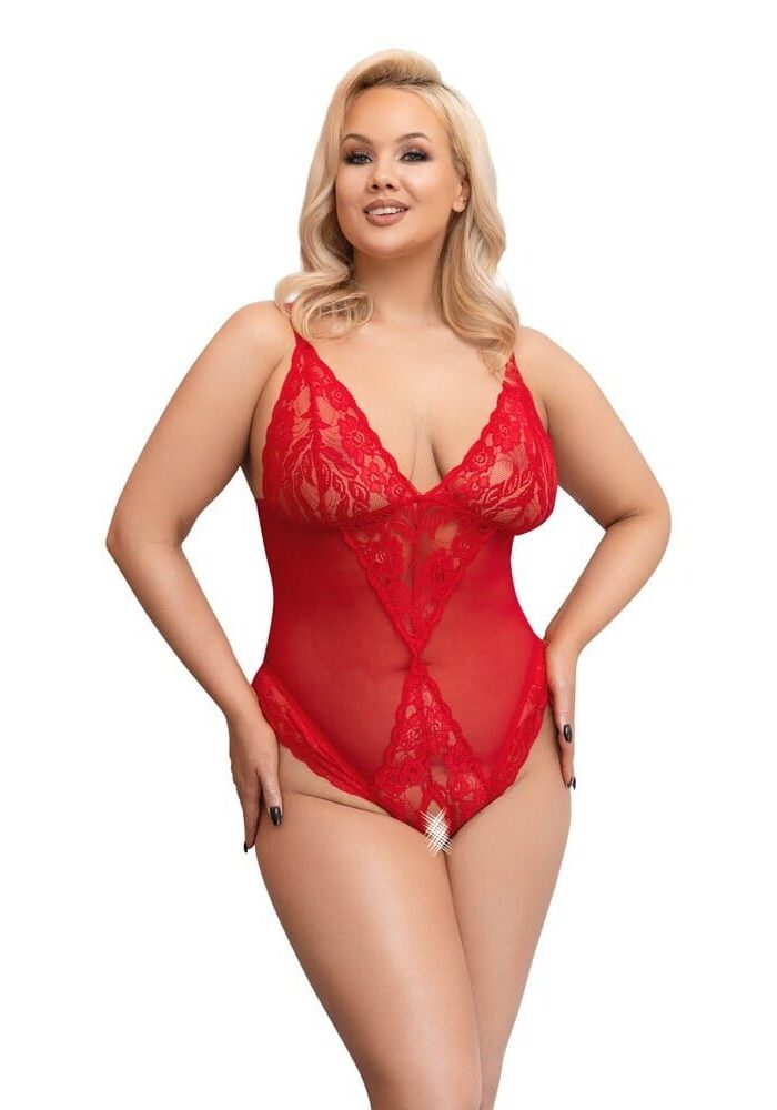 Cottelli Curves Crotchless Body Red