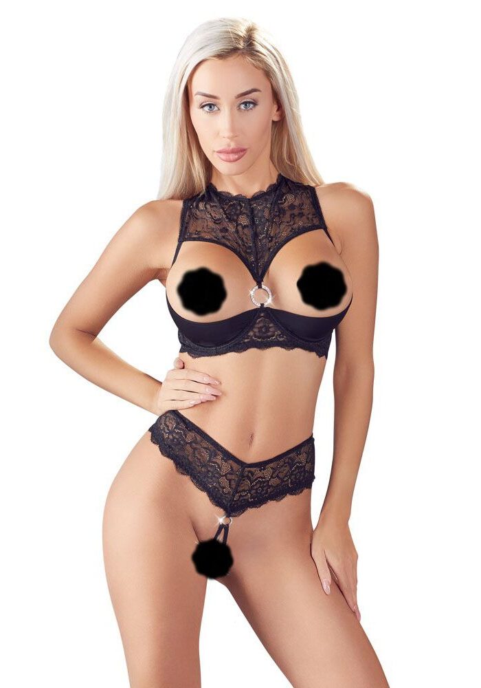 Cottelli Shelf Bra and String - 75b/s