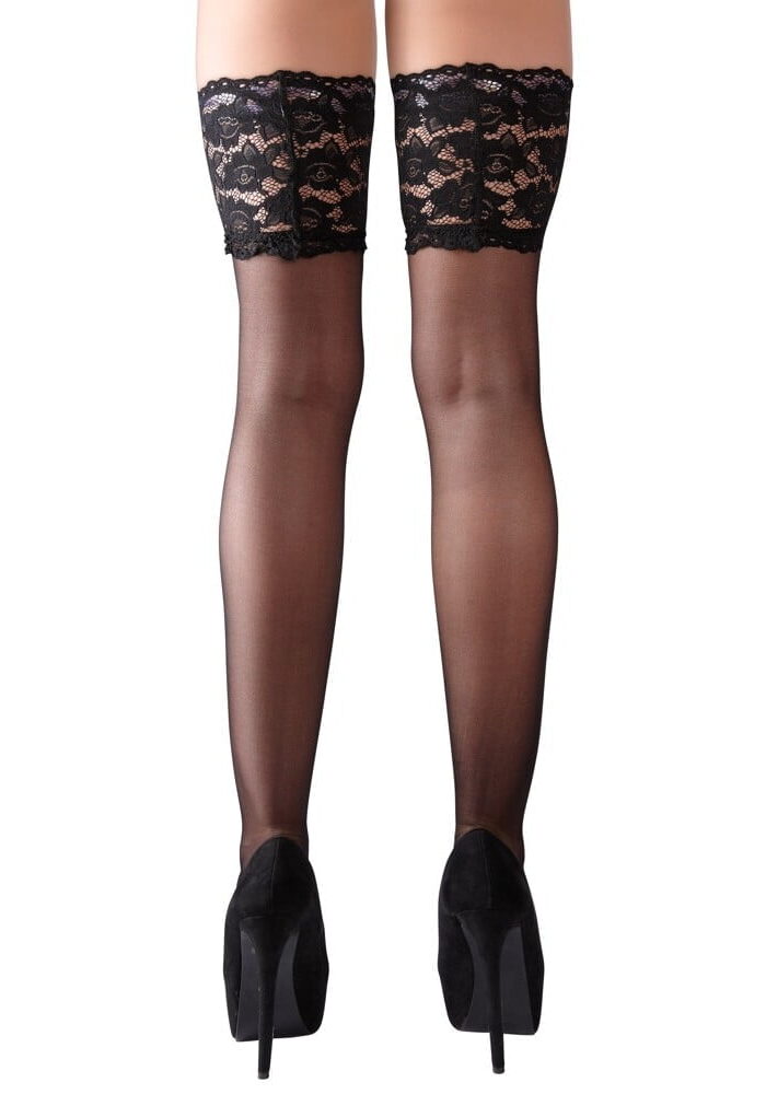 Cottelli Wide Lace Stay Ups - Small