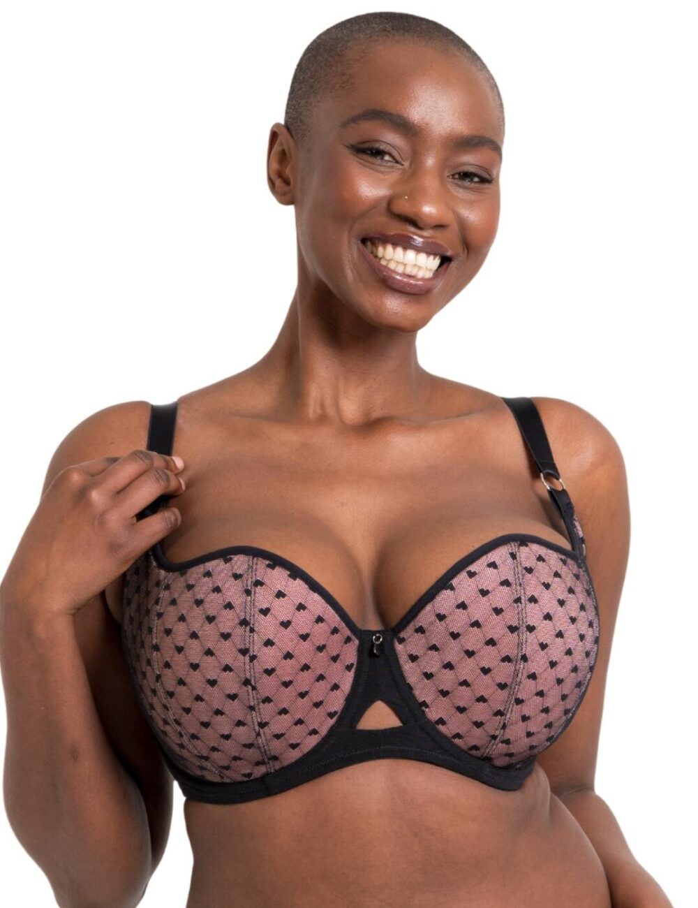 Curvy Kate Boost Heartbreaker Padded Balcony Bra - Black/Pink - 30D