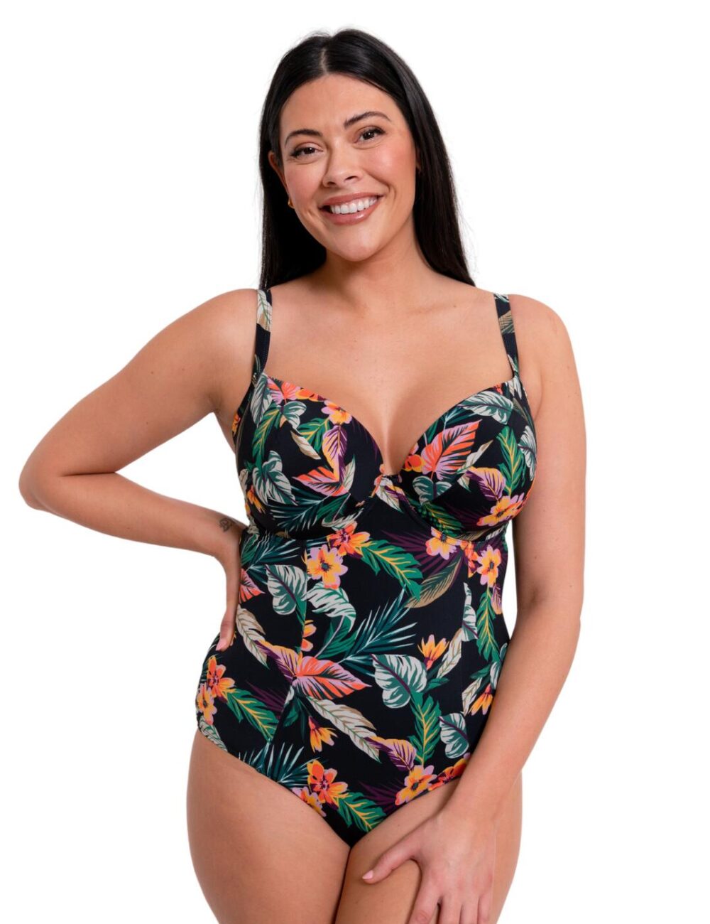 Curvy Kate Cuba Libre Padded Plunge Swimsuit - Print Mix - 32GG