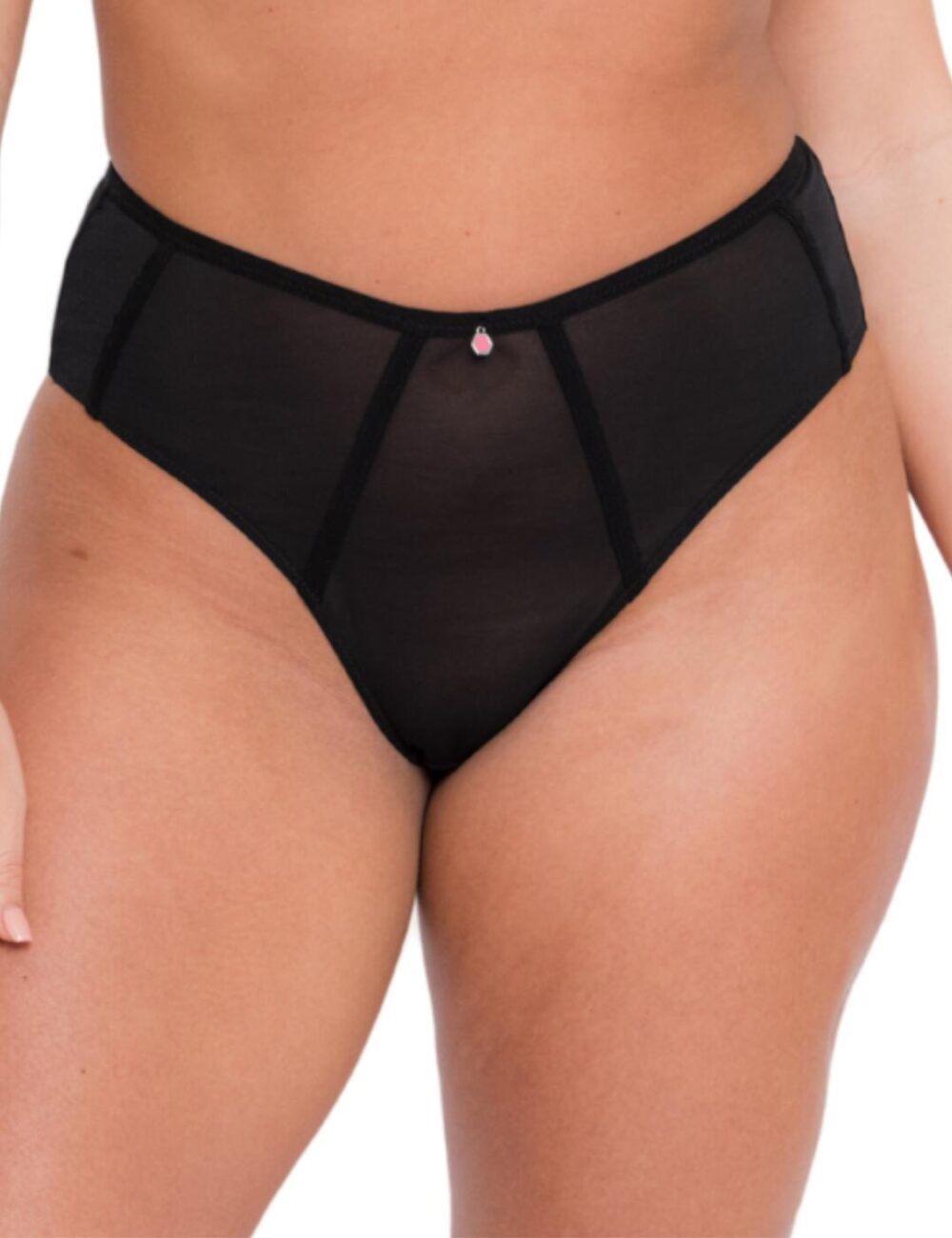 Curvy Kate Elementary High Waist Brazilian Brief - Black/Pink - XS - 8