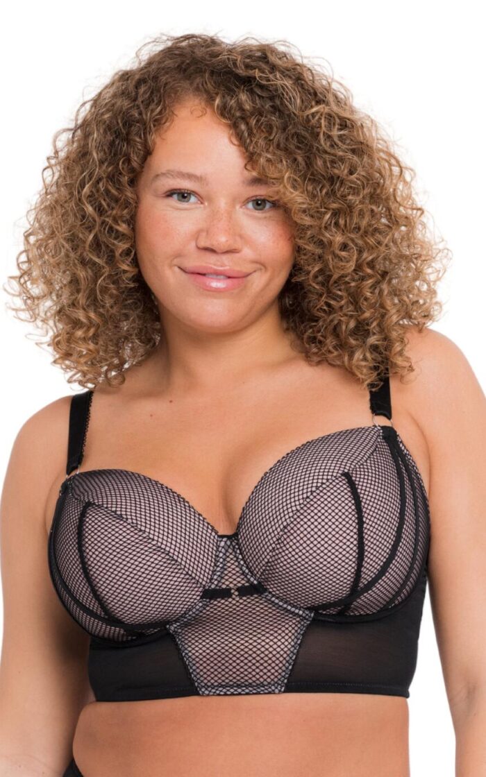 Curvy Kate Gin Fizz Longline Balcony Bra - Black/Blush - 30HH