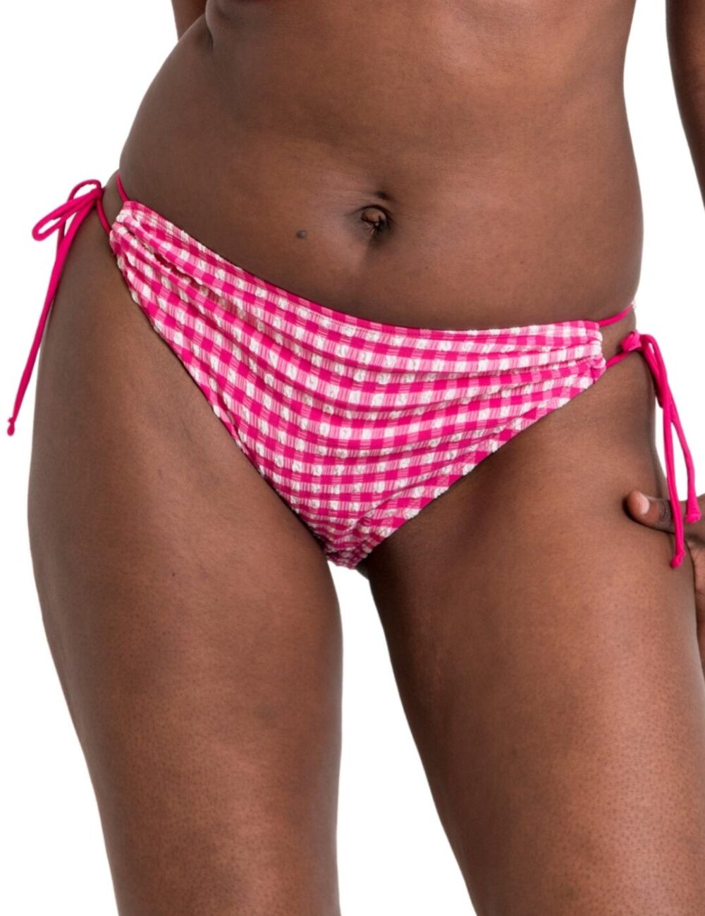 Curvy Kate Holiday Check Tie Side Bikini Brief - Raspberry Pink - 2XL - 18