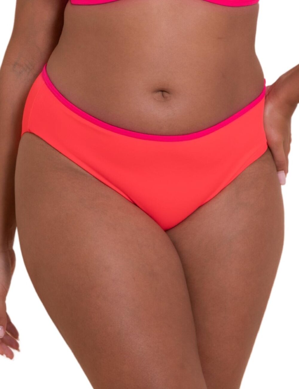 Curvy Kate Minimalist Classic Bikini Brief - Coral/Pink - S - 10