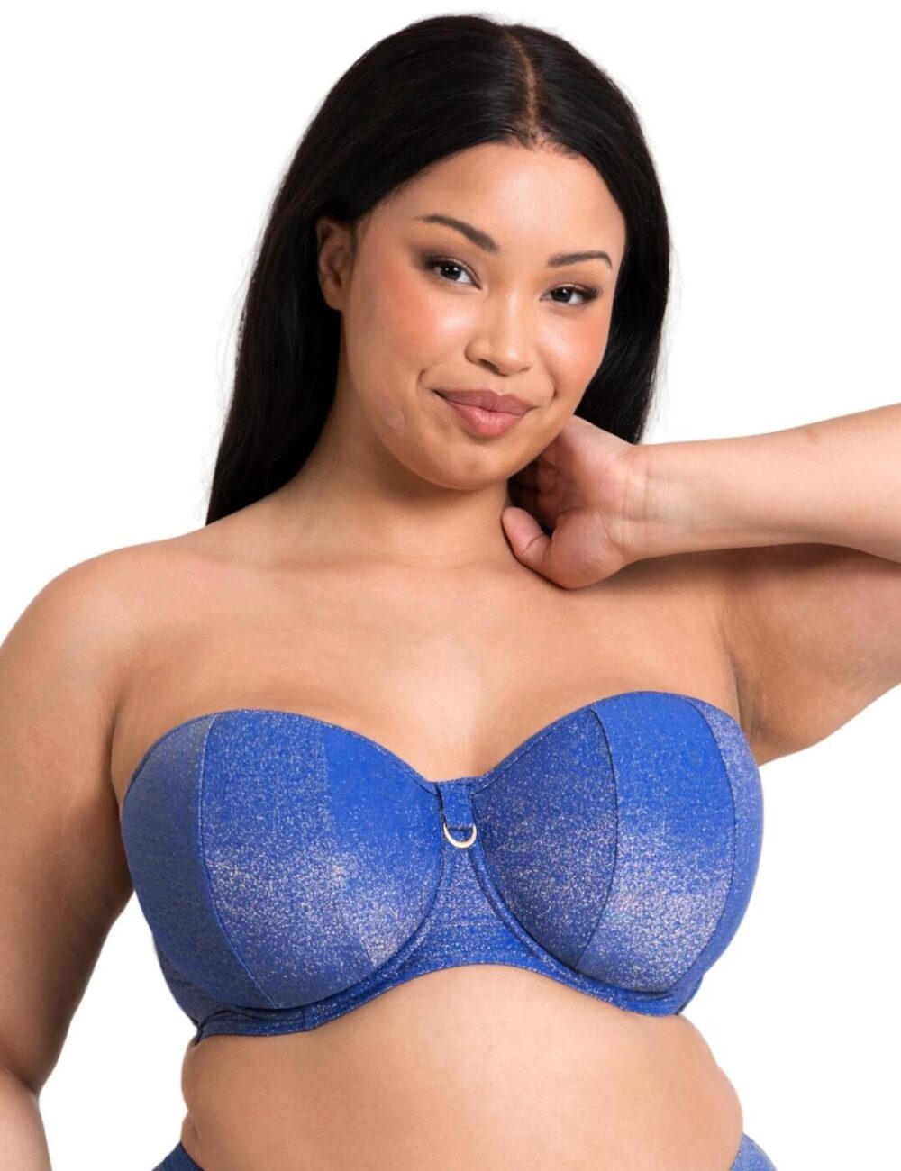 Curvy Kate Sapphire Seas Multiway Bandeau Bikini Top - Blue Sparkle - 30E