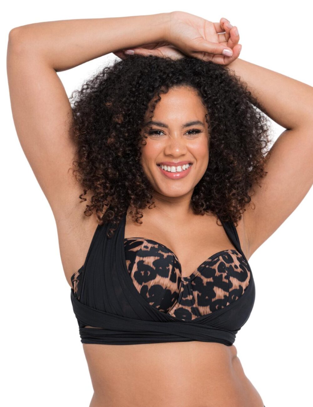 Curvy Kate Wrapsody Bandeau Bikini Top - Leopard Print - 30GG