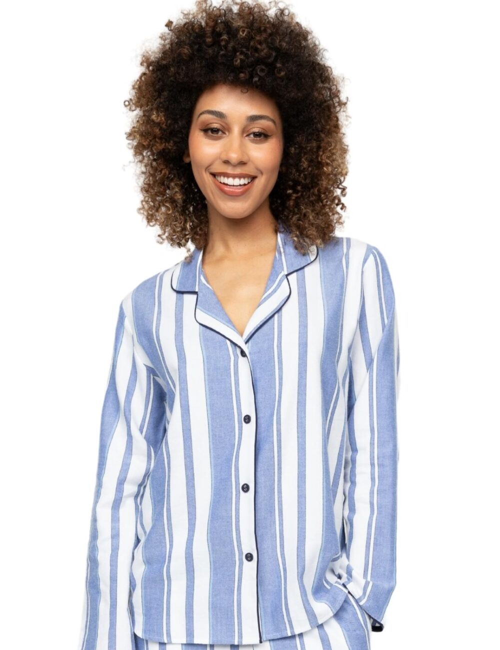 Cyberjammies Alpes Striped Pyjama Top - Blue Mix - 3XL - 20