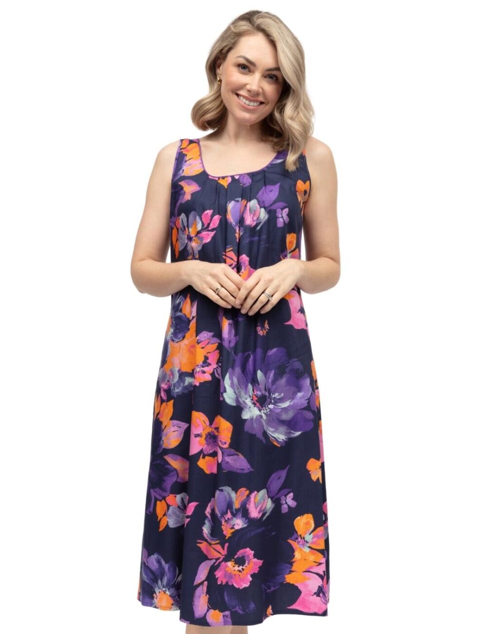 Cyberjammies Edie Floral Print Long Nightdress - Navy Mix - XL - 16