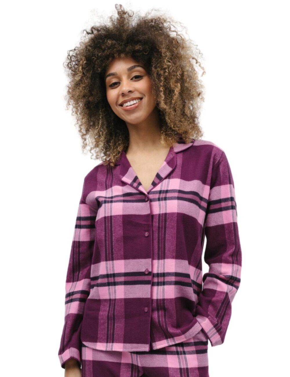 Cyberjammies Eve Pyjama Top - Magenta Check - 2XL - 18