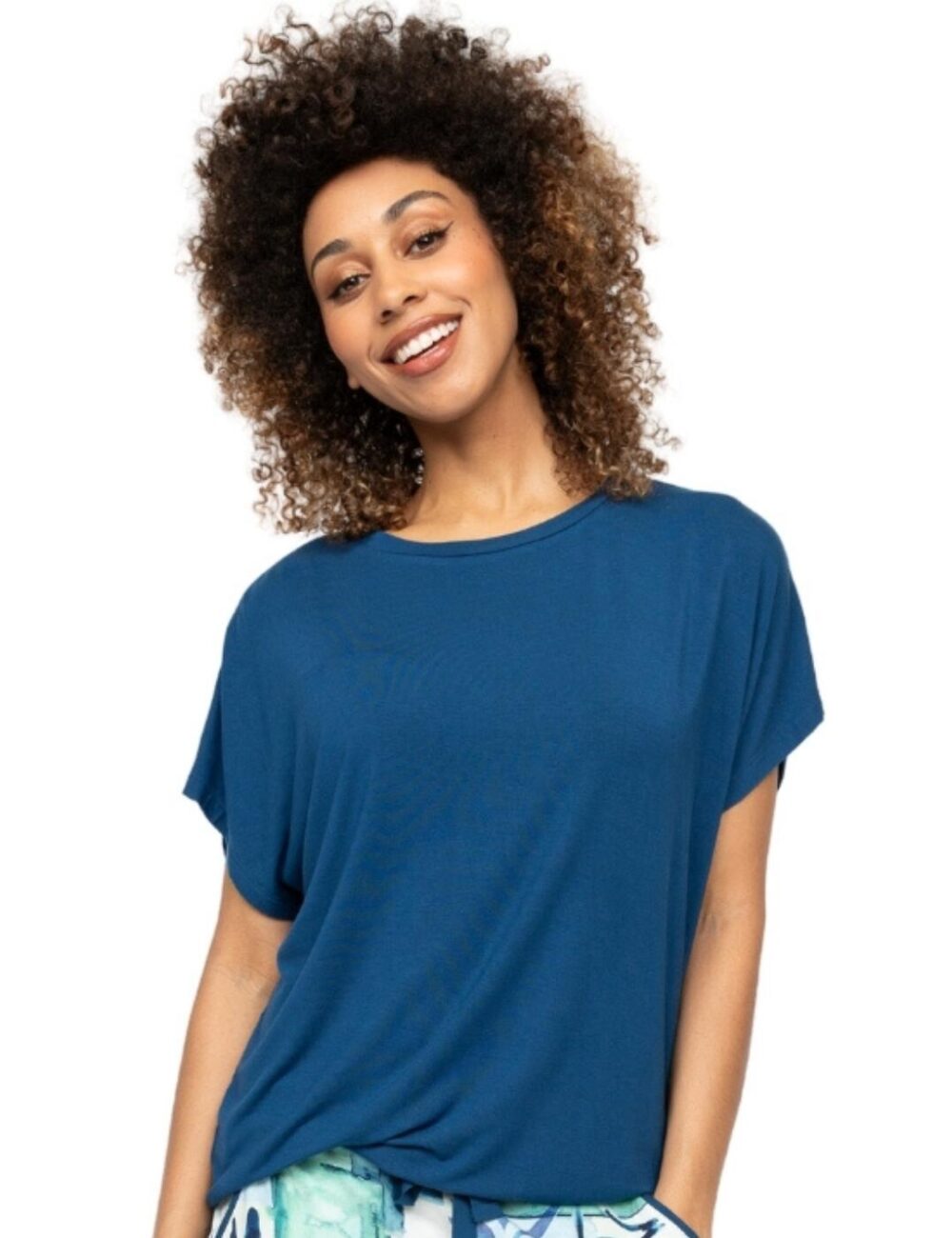Cyberjammies Harriet Slouch Jersey Pyjama Top - Teal Blue - L - 14
