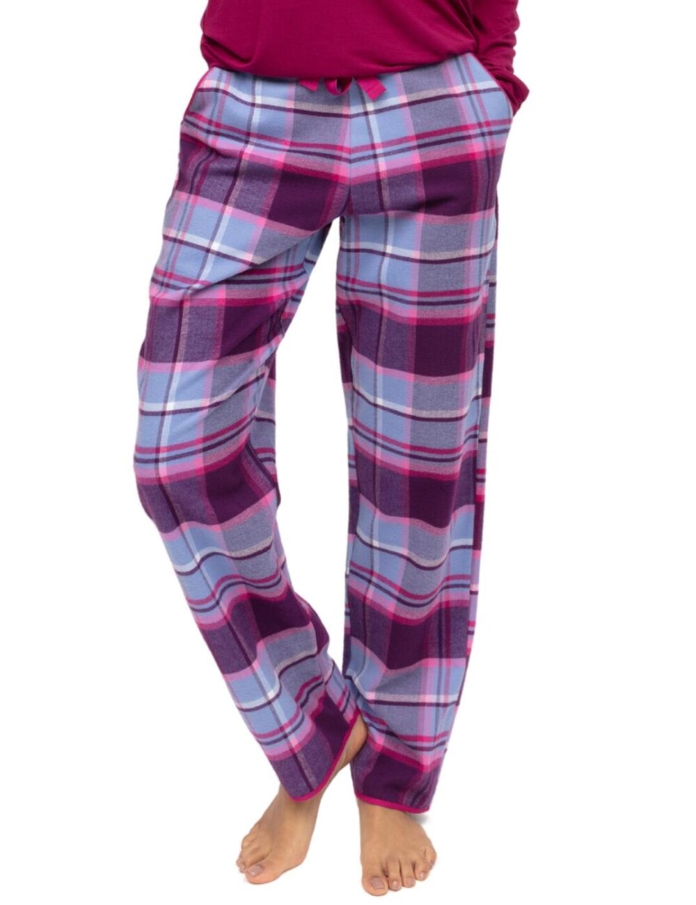 Cyberjammies Hazel Brushed Check Pyjama Bottoms - Dark Purple Mix - XS - 8