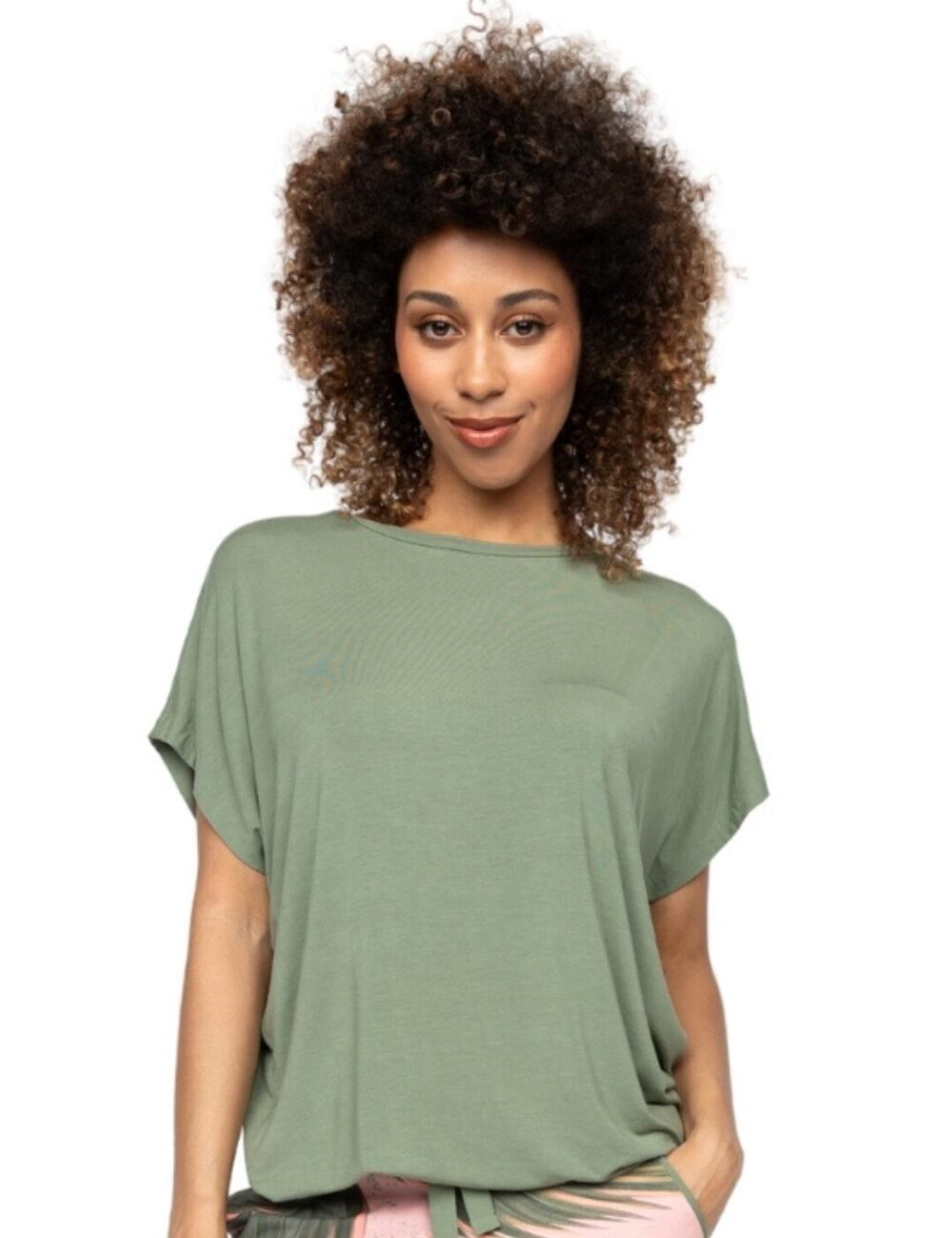 Cyberjammies Lea Slouch Jersey Pyjama Top - Sage Green - L - 14
