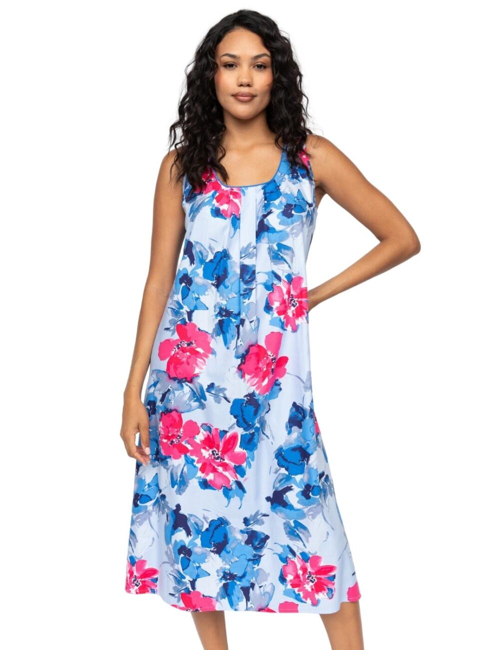 Cyberjammies Lyla Floral Print Long Nightdress - Blue Mix - 2XL - 18