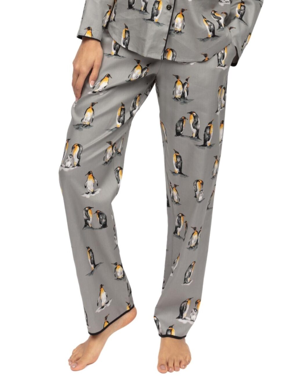 Cyberjammies Parker Penguin Print Pyjama Bottoms - Grey Mix - 3XL - 20
