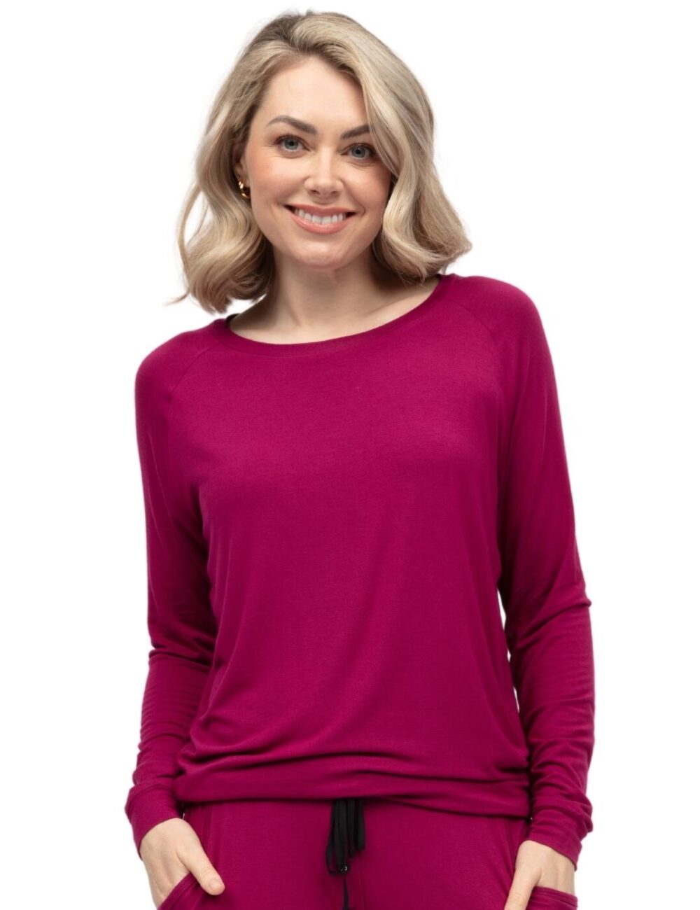 Cyberjammies Penelope Slouch Jersey Pyjama Top - Berry
