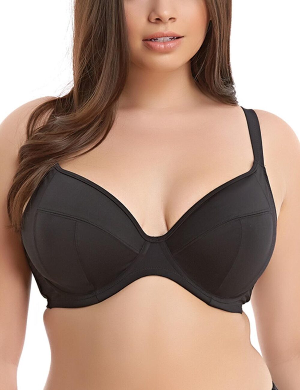 Elomi Essentials Plunge Bikini Top - Black - 34JJ