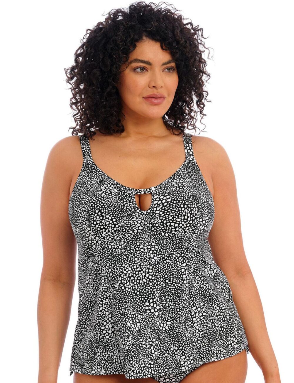 Elomi Pebble Cove Moulded Tankini Top - Black - 6XL - 26