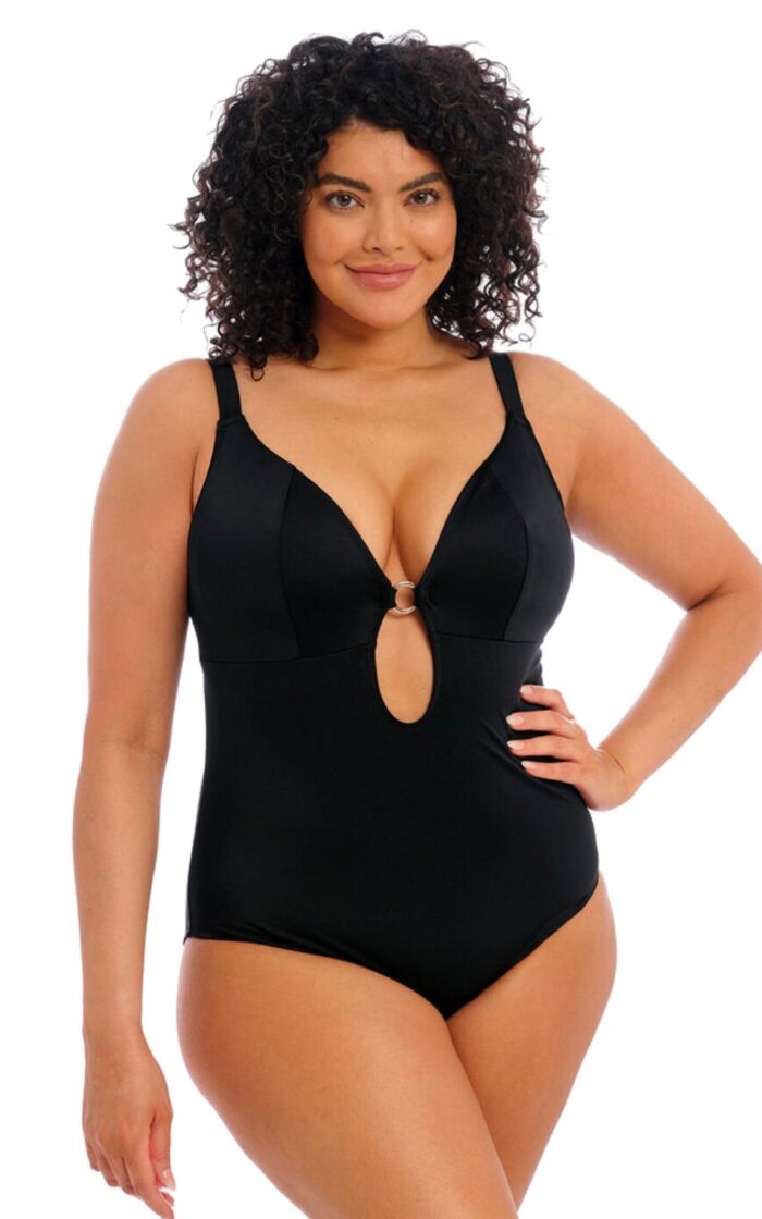 Elomi Plain Sailing Plunge Swimsuit - Black - 36H/HH