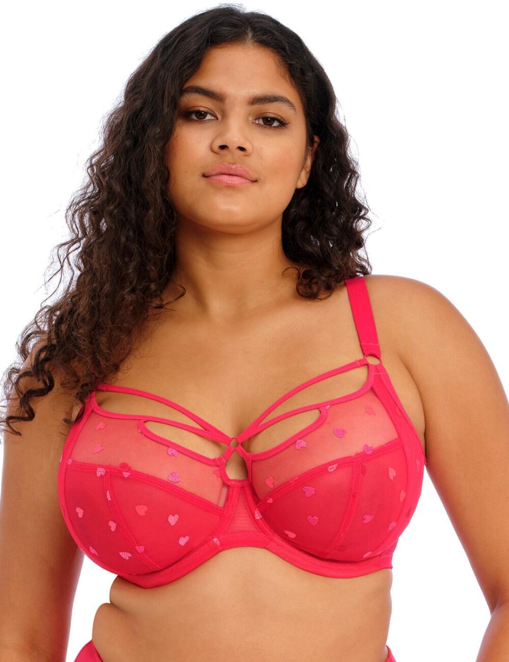 Elomi Sachi Plunge Bra - Red Confetti - 40DD