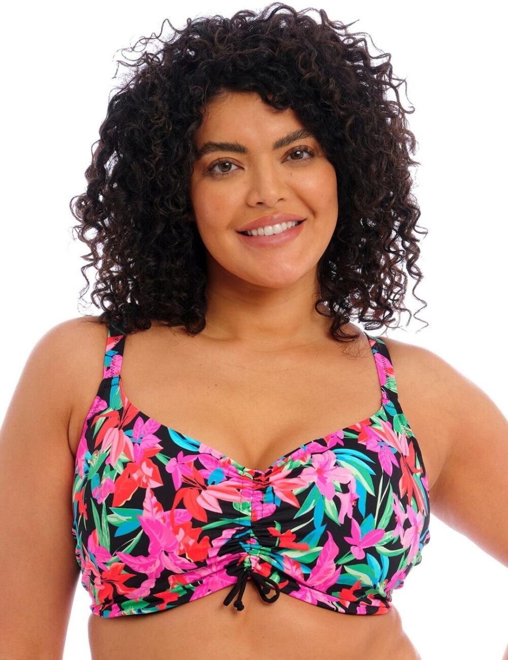 Elomi Savaneta Balcony Bikini Top - Black - 38F