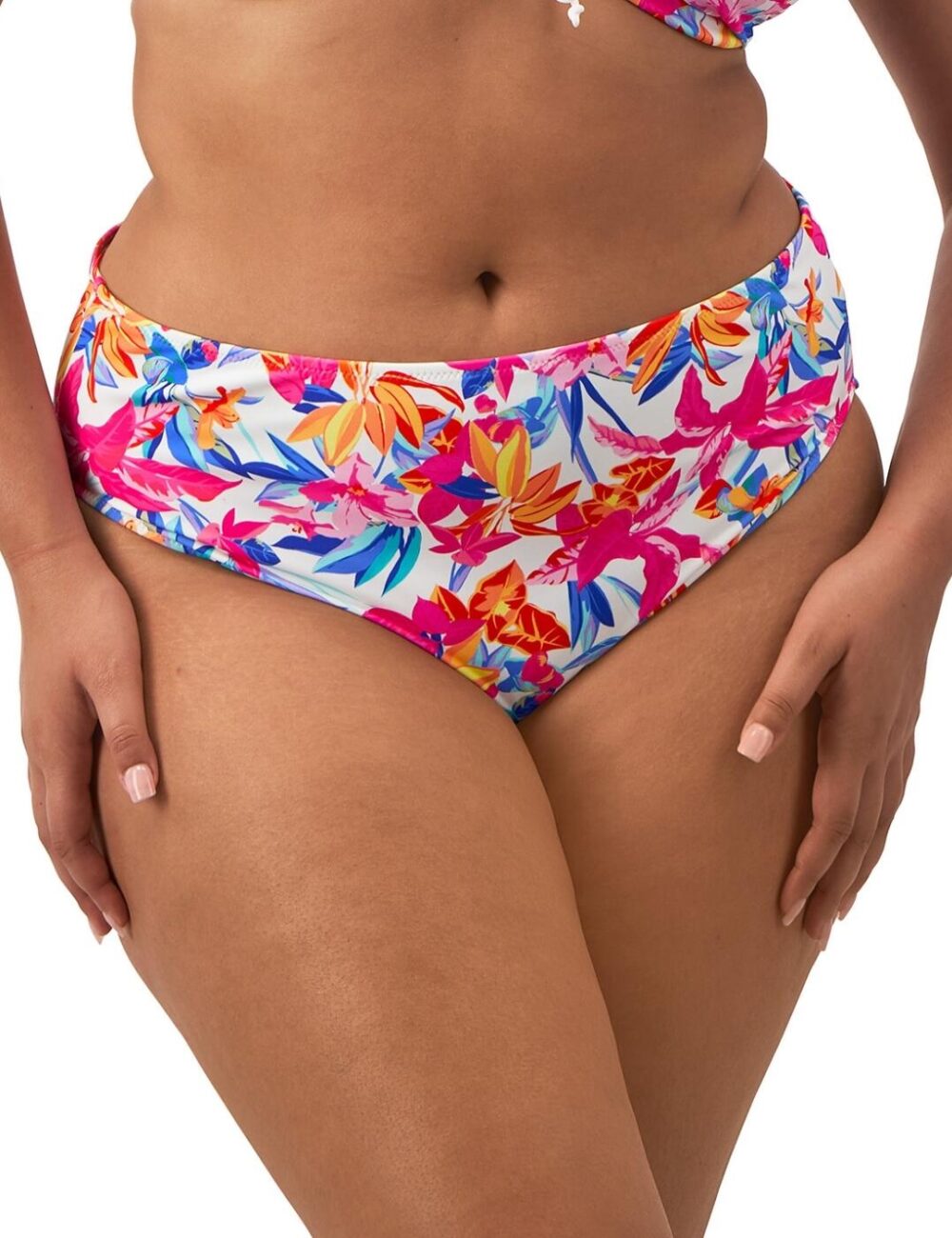Elomi Savaneta Mid Rise Bikini Brief - White - L - 14