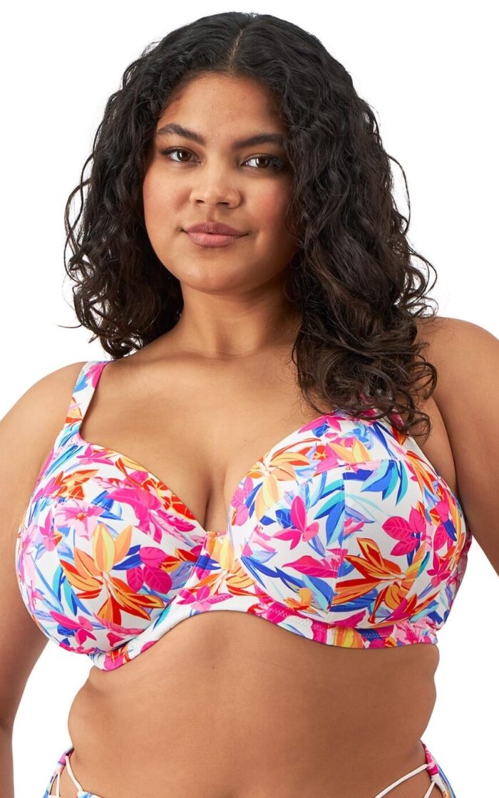 Elomi Savaneta Plunge Bikini Top - White - 34G
