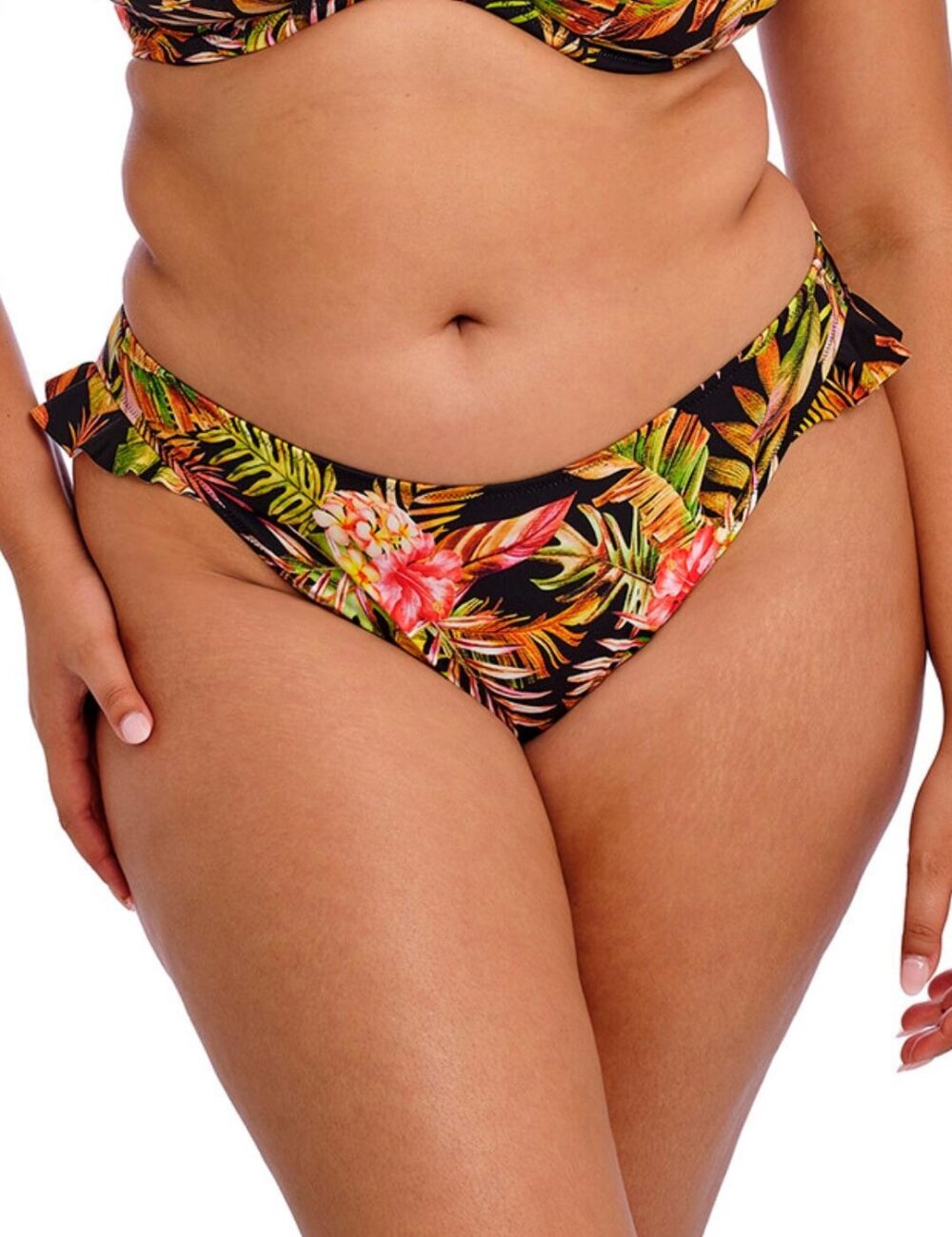 Elomi Tiger Valley High Leg Bikini Brief - Black - M - 12