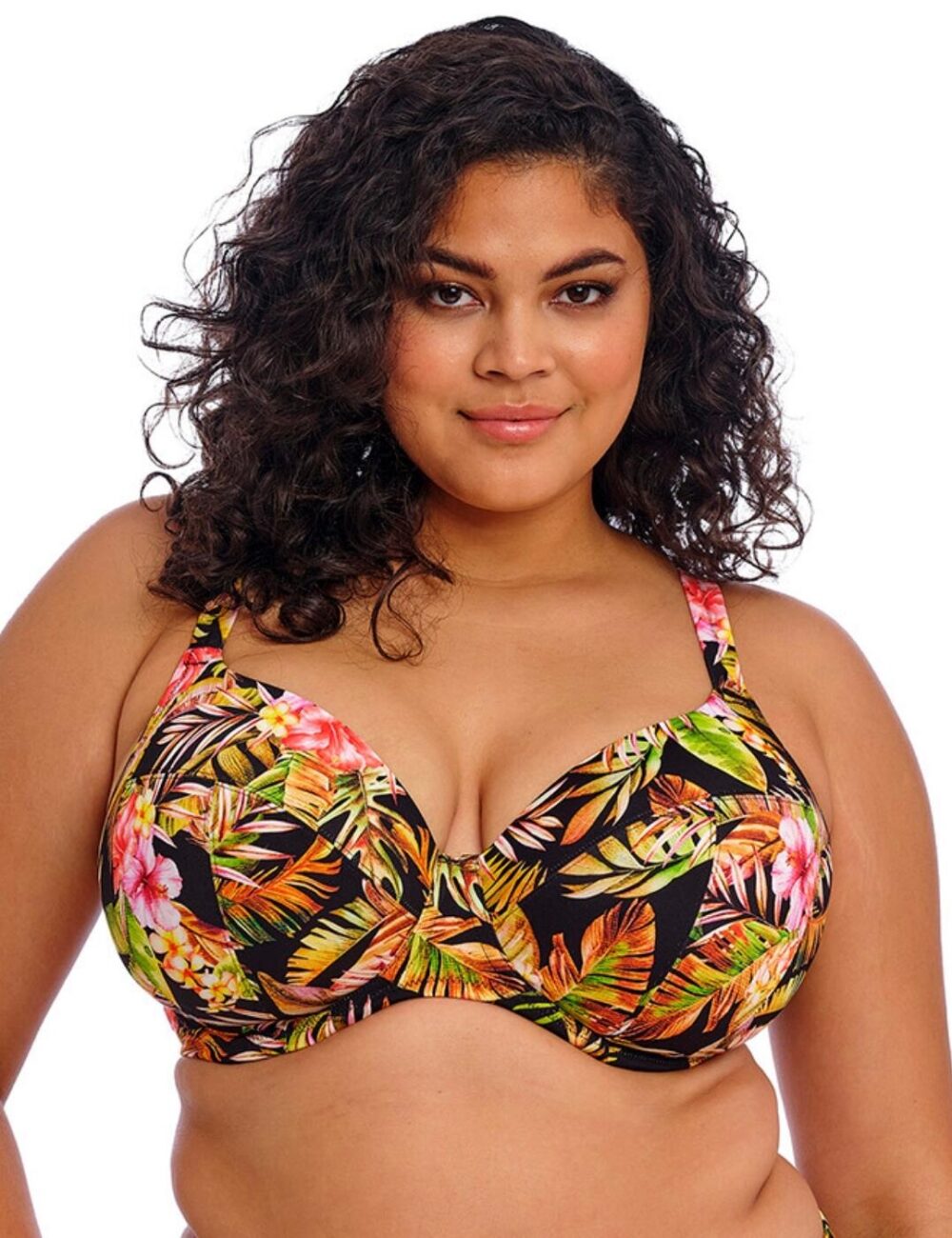 Elomi Tiger Valley Plunge Bikini Top - Black - 34G