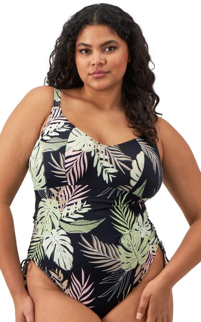 Elomi Tropical Retreat Non Wired Swimsuit - Black - 34G/GG