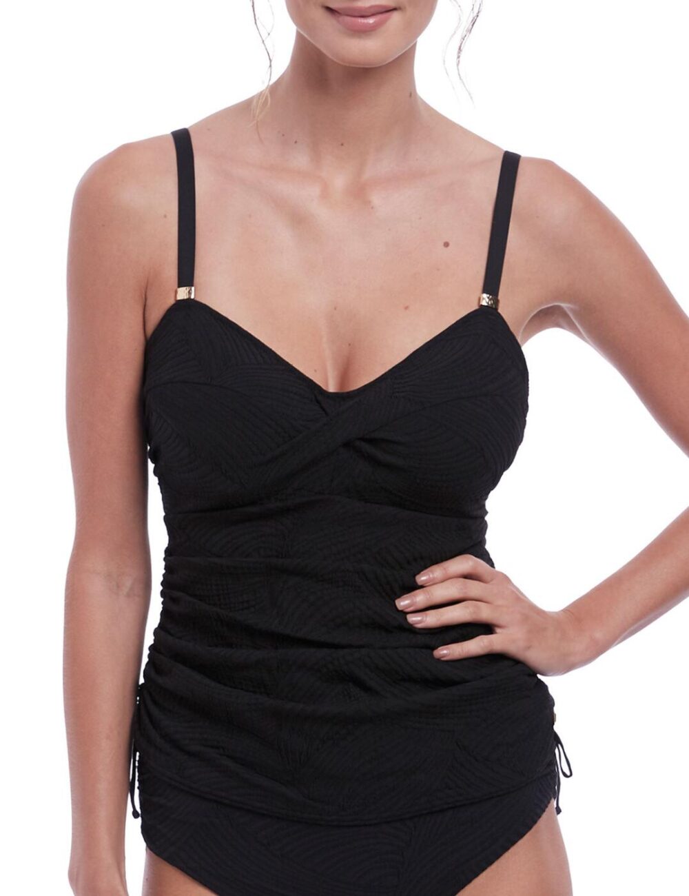 Fantasie Ottawa Underwired Twist Front Tankini Top - Black - 32G